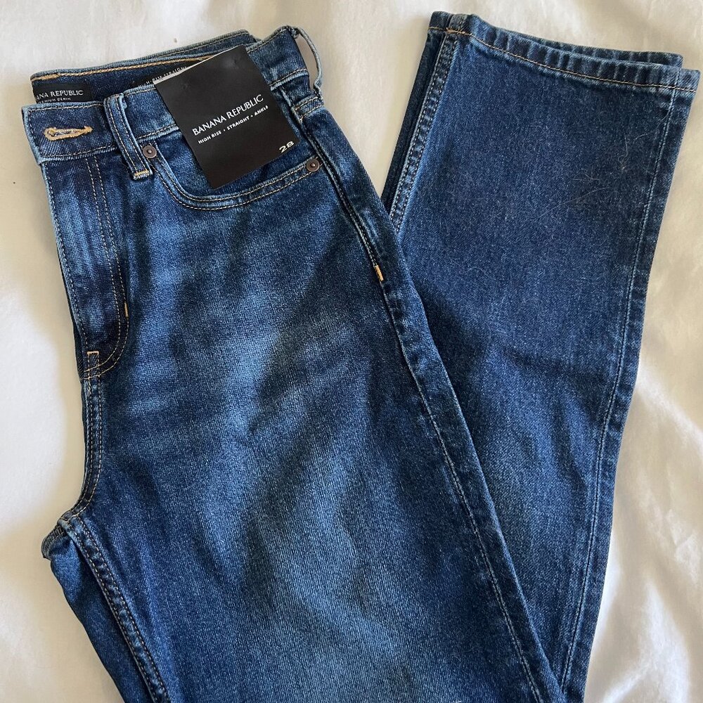 Banana Republic High Rise Straight Jeans Size 28